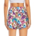 thumbnail image 4 of Goofa Watercolor Owl Printed Women 2 in 1 Running Shorts,Quick Dry Athletic Workout Shorts,High Waisted Athletic Shorts with Liner Pockets-XX-Large, 4 of 9
