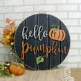 thumbnail image 2 of Beautynvta Round Door Sign, Pumpkin Door Hanger Decoration, Welcome Sign for Halloween Thanksgiving Fall Front Door Porch Wall Decor, 11" x 11", Black, 2 of 2