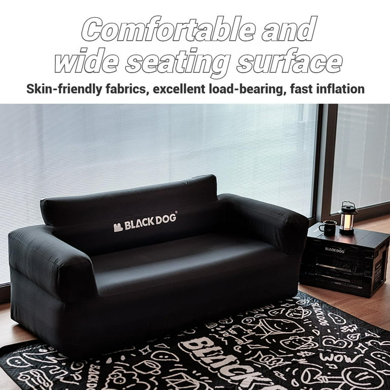 BLACKDOG, Inflatable Camping Sofa, Portable Air Couch with Build