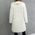 thumbnail image 5 of Winter Warm Coats for Women, Ladies Lapel Solid Color Lamb Hair Keep Long Jacket Coat, Gifts for Women White L, 5 of 8