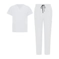 thumbnail image 3 of Conjunto de uniforme médico unisex de manga corta transpirable para enfermeras y esteticistas. Blanco, 3 of 9