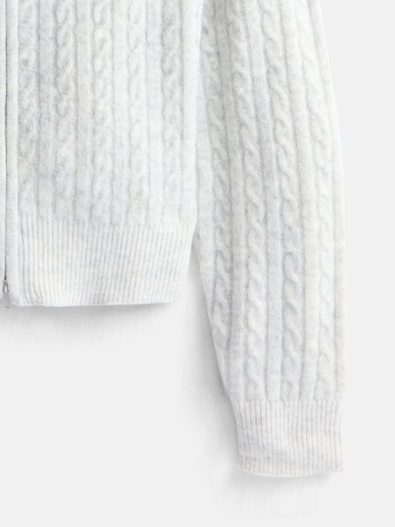 Weekend Academy Girls Full Zip Cable Knit Hoodie with Long Sleeves, Sizes 4-18