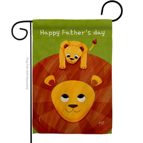 Angeleno Heritage G135570-BO Fathers Day Lion Family Father 13 x 18.5 in. Double-Sided Decorative Vertical Garden Flags for House Decoration Banner Yard Gift