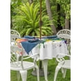 thumbnail image 3 of Outdoor Tablecloth with Umbrella Hole for Patio/Picnic/Party/Camping, Football Colorful Splash Waterproof Table Cloth Round Cover Washable, Modern Abstract Art Oil Painting (Dia 60"), 3 of 9