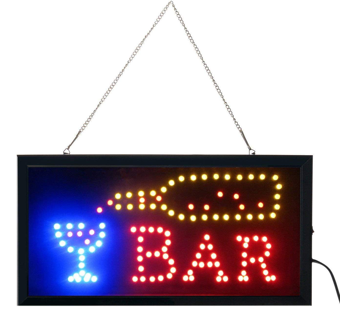 FITNATE Neon Bar Sign Ultra Bright Led Bar Open Signs for Business,6 Flashing Modes & Steady Light Brightness Adjustable Light up Sign for Bar Pub Decoration 