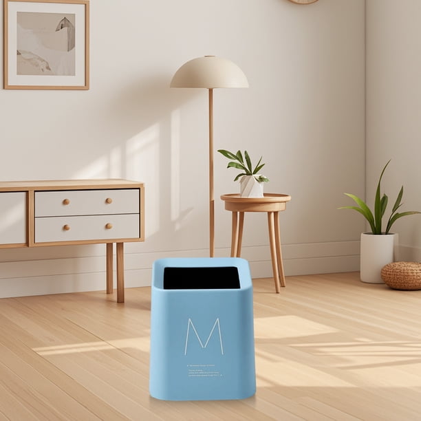 Mini cubo de basura cuadrado escandinavo para escritorio | Sin tapa | Pequeño cubo de basura para oficina, escritorio, sala de estar, mesa de centro | 13,2 x 13,2 x 15,3 cm