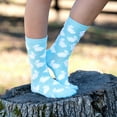 thumbnail image 6 of Bunny Socks 2-Pack Fuzzy Bunnies (Soft Blue/Gray Heather, Medium), 6 of 6