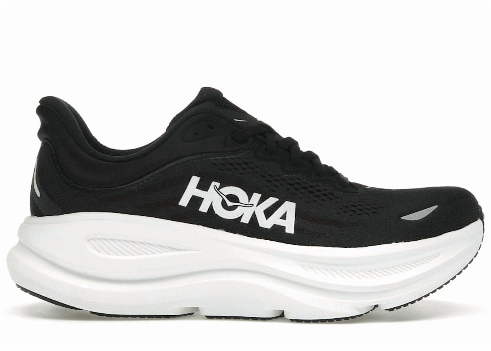 Hoka One Mens Clifton 10 Road Running Shoes - Black/White  display picture 3