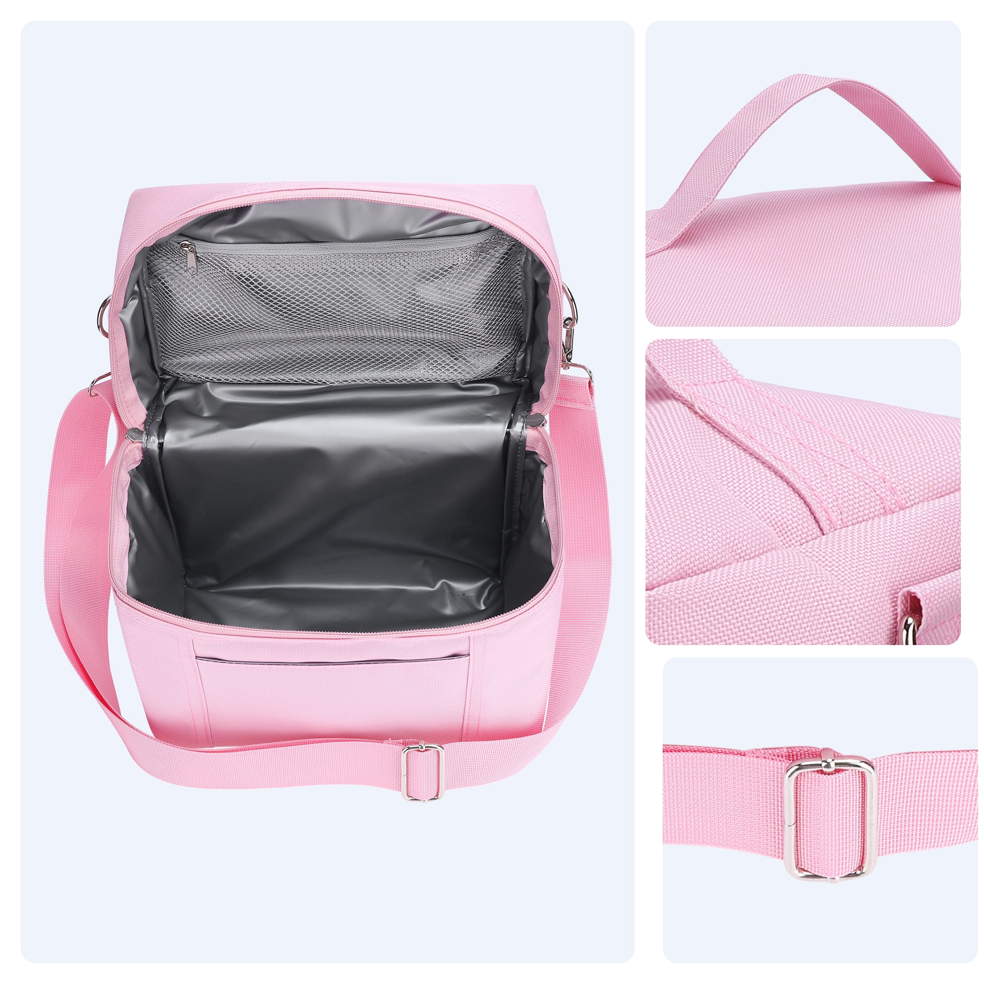 Unique Bargains Insulated Leakproof Lunch Bag for Work, Beach Pink