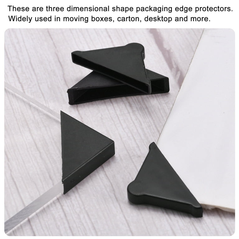 Uxcell PP Corner Protector Triangle 37x3mm for Ceramic, Glass, Metal Sheets  Black 50pcs 