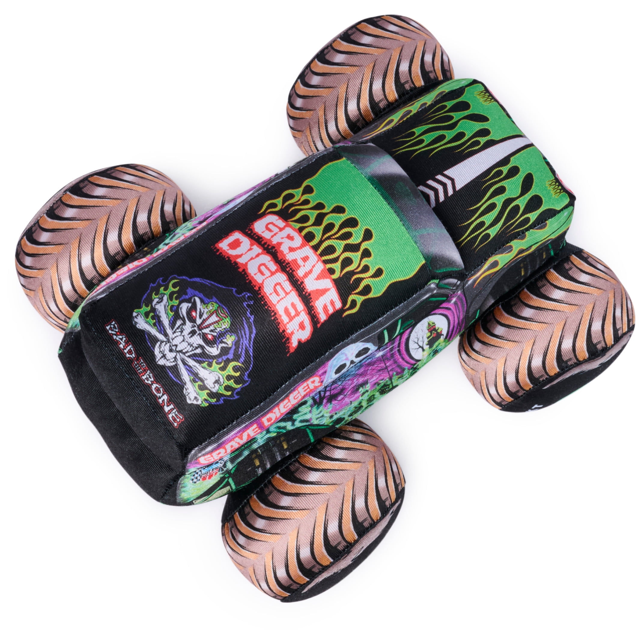 Monster Jam Grave Digger Plush Truck with Lights & Sound Effects, Ages 3 and Up, 10”