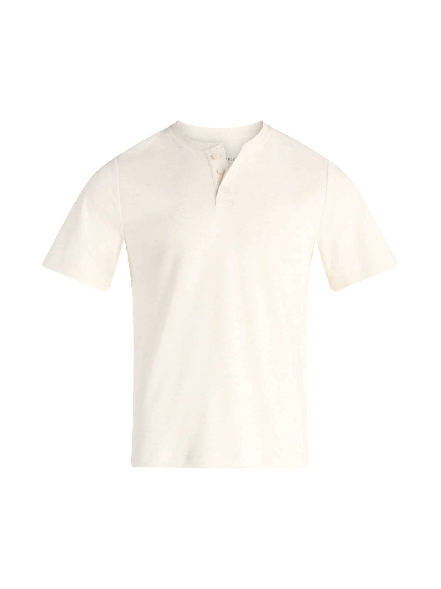 Free Assembly Men's Cotton Henley Shirt with Short Sleeves, Sizes XS-3XL