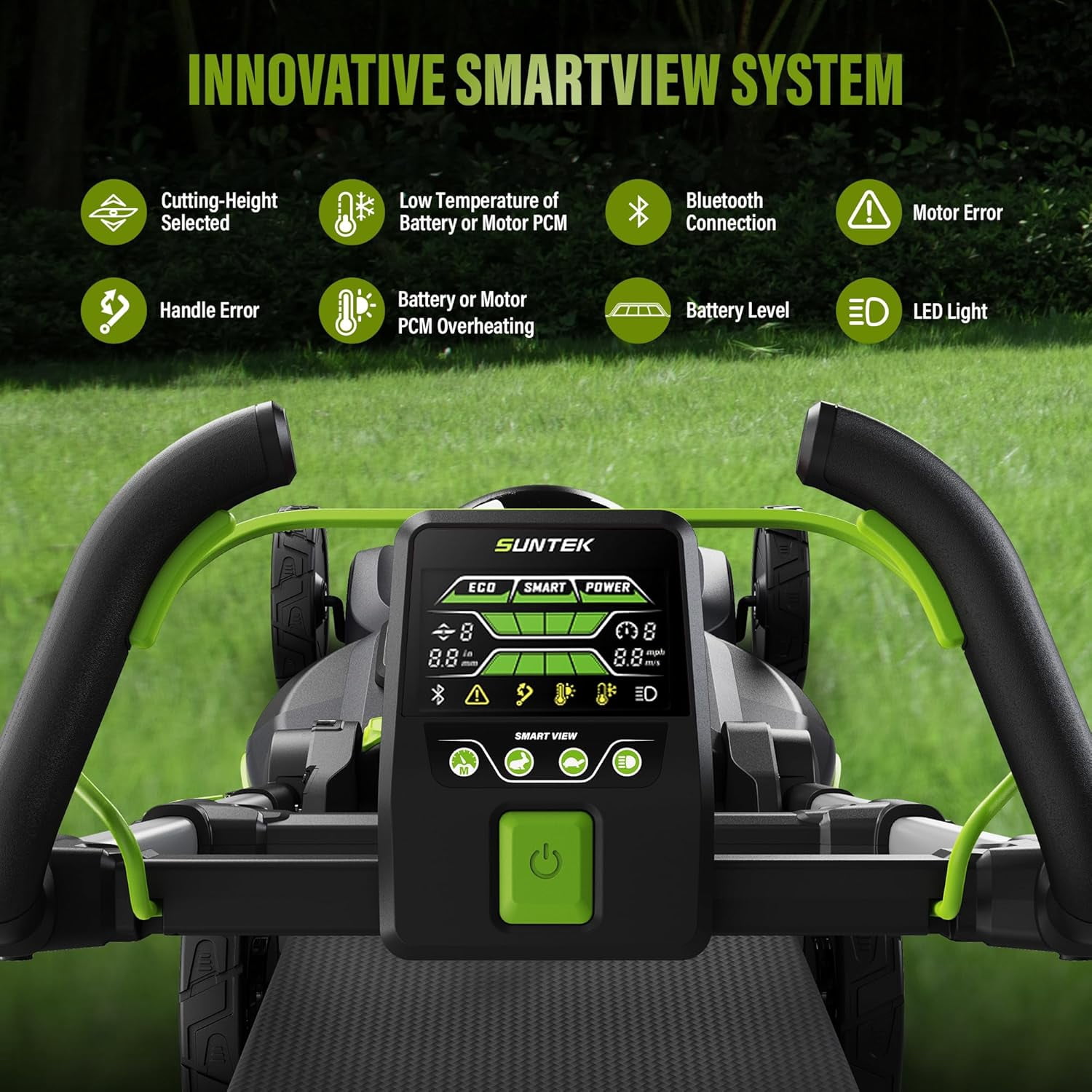 Suntek 21-Inch Cordless Self-Propelled Walk-Behind Mower, 40V, IOT and App Connection