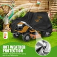 thumbnail image 3 of GIXUSIL Heavy Duty Lawn Mower Cover with Drawstring - 72 x 54 x 46 inch 210D Oxford Waterproof Tractor Protector for Riding Mowers, UV Resistant All-Weather Outdoor Storage (Black, Universal Fit), 3 of 6