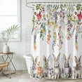 thumbnail image 4 of Easter Bunny Bathroom Shower Curtains with 12 Hooks Polyester Waterproof Shower Curtain for Stalls and Bathtubs Spring Flowers Watercolor Botanical Decorative Bathroom Privacy Curtain 36x72 Inches, 4 of 9