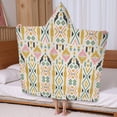 thumbnail image 5 of Multicolor Ethnic Geometric Pattern Hooded Bath Towel，60"x35" for Ages 3 To 12 Kids, Quick Dry Lightweight Soft Microfiber Hood Beach Towel Cover Up for Kids, 5 of 7