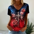 thumbnail image 2 of ibiyuan 250th Anniversary Shirt Womens T Shirts Crew America 250 Flag Short Sleeve Clothes Independence Day Funny Shirts Casual Fashion Funny Tops, 2 of 3