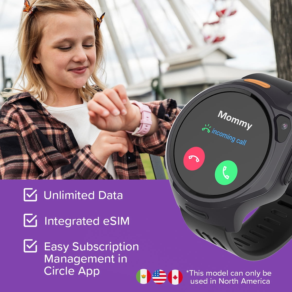 myFirst Fone R2 (Mixed Berries) - Kids Smartwatch Phone: GPS Safety, Video Call, SOS, eSIM, Care Call (Ages 5-12)