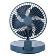 thumbnail image 2 of Ventilador portátil plegable de 3 velocidades recargable , para dormitorio Cabezal móvil Fácil de limpiar Refrigeración ligera Tipo C Azul Colco ventilador de mesa plegable, 2 of 7
