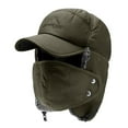 thumbnail image 2 of 2WIN2BUY Trapper Hat for Men Women,Winter Thick Warm Windproof Ushanka Hats with Ear Flap & Mask,Thermal Russian Hats for Hunting Skiing,Army Green, 2 of 12