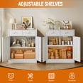 thumbnail image 3 of BESFUR Metal Garage Storage Cabinet with Two Lockable Drawers 2 Locking Doors and an Adjustable Shelf, 36" White Metal Short Storage Cabinet for Home Office, Garage,School,Utility Room, 3 of 9