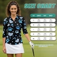 thumbnail image 7 of Uorisanigo Heart Dog Paw Women's 3/4 Sleeve Athletic Golf Shirts Fashionable Comfortable Women's Dry-Fit Golf Polo Shirts Relaxed Soft Tennis Tops Zip Up Collar Outing Wear Size S, 7 of 7