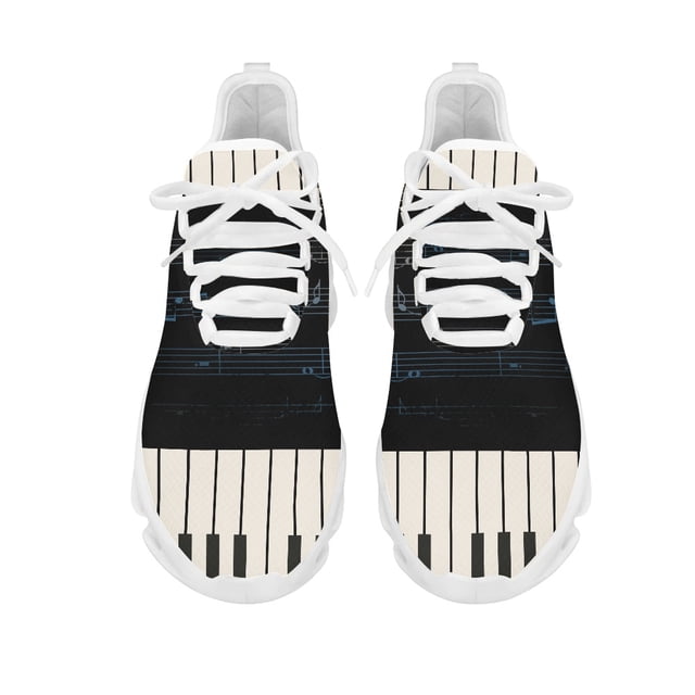 Chaussures Plates pour Femmes Motif Dessin Animé Notes Musicales Confort Espadrilles Sport pour Femmes Lacets Chaussures Plateforme 2023