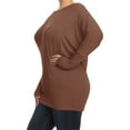 thumbnail image 3 of MOA COLLECTION Women's Plus Size Dolman Sleeve T-Shirt – Casual Solid Color Top, 3 of 4