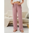 thumbnail image 3 of HEARTNICE Women's Pajamas Pants, with Pockets Pj Bottoms Lounge Stretch Yoga Sweatpants,(Dark Pink,L), 3 of 5