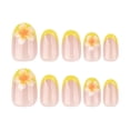 thumbnail image 4 of Press on Nails Prensa francesa amarilla Mivota con diseño floral, 4 of 6
