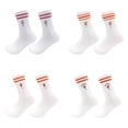 thumbnail image 3 of JUUNthy Mens Womens Cotton Crew Socks, Non-Slip Stripe Graphic Breathable Soft Casual Athletic Socks Orange, 3 of 11