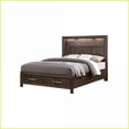 thumbnail image 3 of Bedroom Set, Kenzo Modern Queen 4PC with Storage, LED Headboard, Bluetooth - Walnut Brown | Bookcase Beds | Double Dressers, 3 of 17