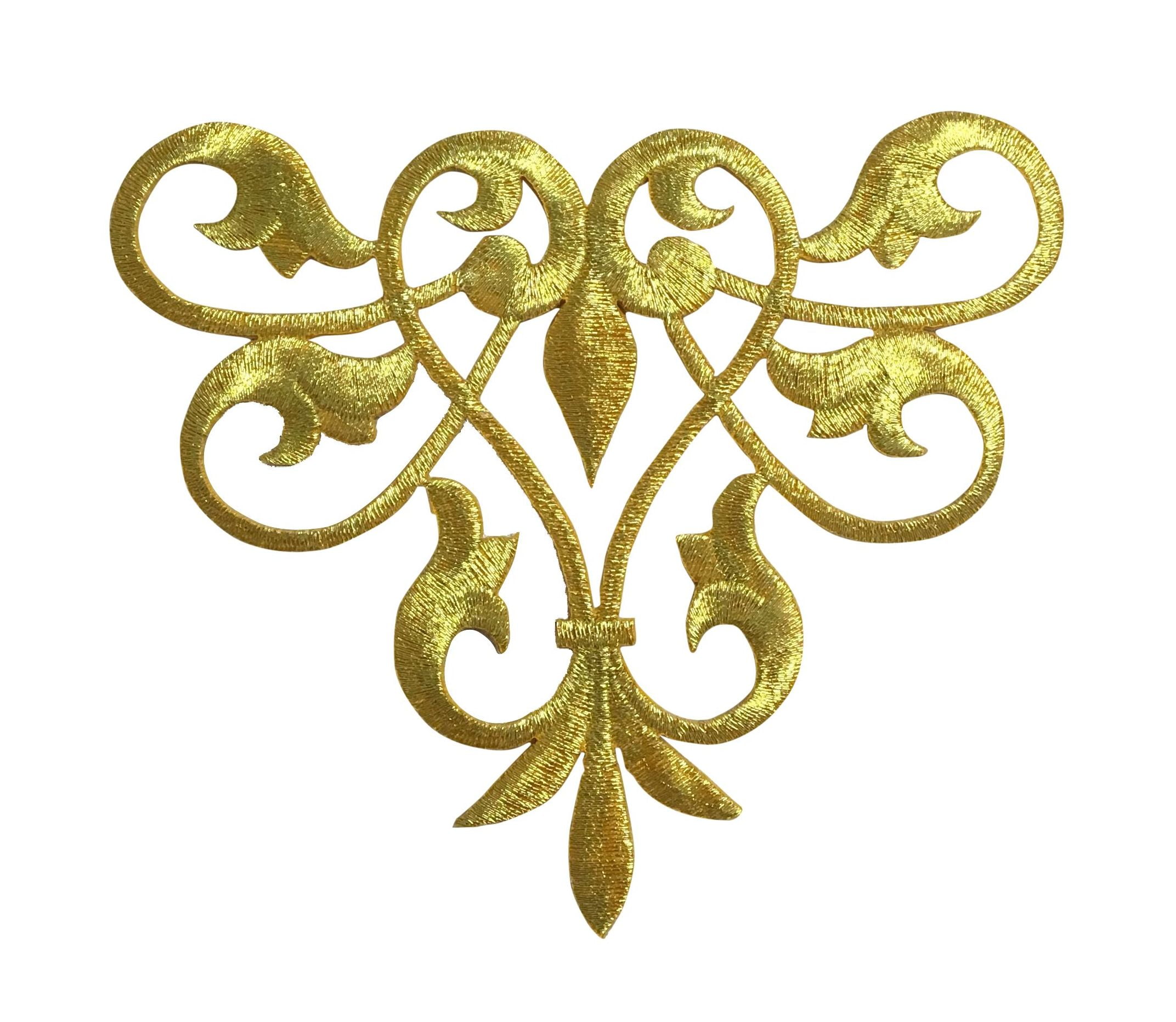 IRON ON PATCH APPLIQUE CRAB METALLIC GOLD