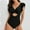 11Black, variant on Hicidod Women's Swimsuits One Piece Tummy Control Cutout High Waisted Bathing Suit Wrap V Neck Slimming Lace-Up Ruffle Swim Suit