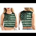 thumbnail image 3 of Camiseta Sin Mangas Corta con la Bandera Estadounidense de EE. UU. para Mujer, Ideal para Cosplay, con el 4 de Julio. B298-1001 S, 3 of 5