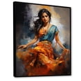 thumbnail image 2 of Designart "Bharatanatyam Pose in Indian Art Dancing III" People Framed Wall Art - Global Orange Indian Art Entryway Framed Wall Art Print, 2 of 6