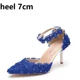 thumbnail image 1 of XIHAHA moda chica tacones altos mujer puntiagudos encaje Rhinestone zapato de boda nupcial vestido fino versátil mujeres sandalias zapatos, 1 of 5