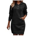 thumbnail image 1 of Timegard Hoodies for Women Sweatshirt Button Long Sleeve Slim Pullover Fall Comfy Long Tops with Pocket, 1 of 7