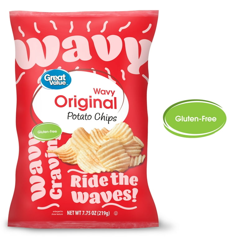 Great Value Party Size Original Wavy Potato Chips, 13 Oz, 47 OFF
