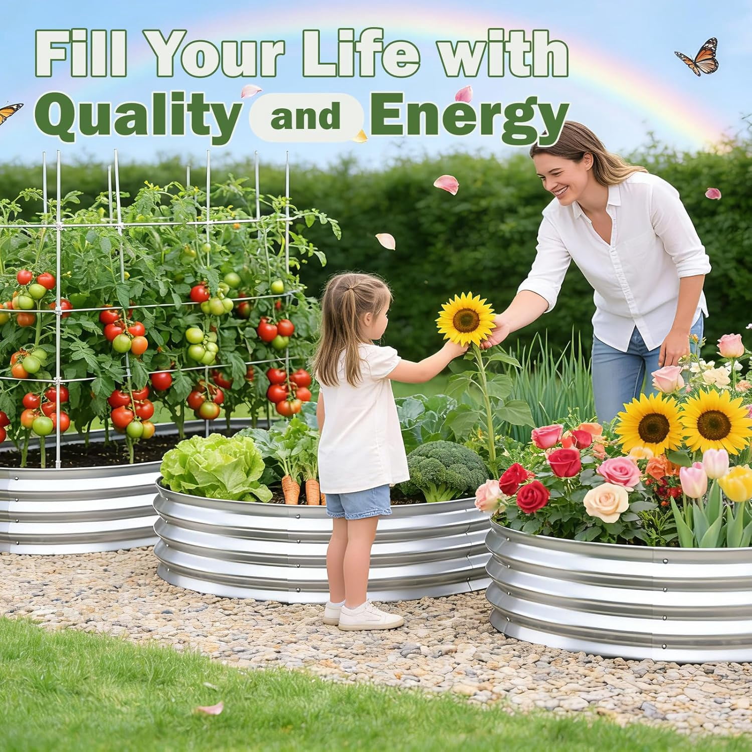 Bloyapix 6x3x1ft 1Pcs Galvanized Raised Garden Bed Outdoor, Oval Galvanized Planter Boxes, Metal Patio Planting Bed Kit for Vegetables Flowers, Silver