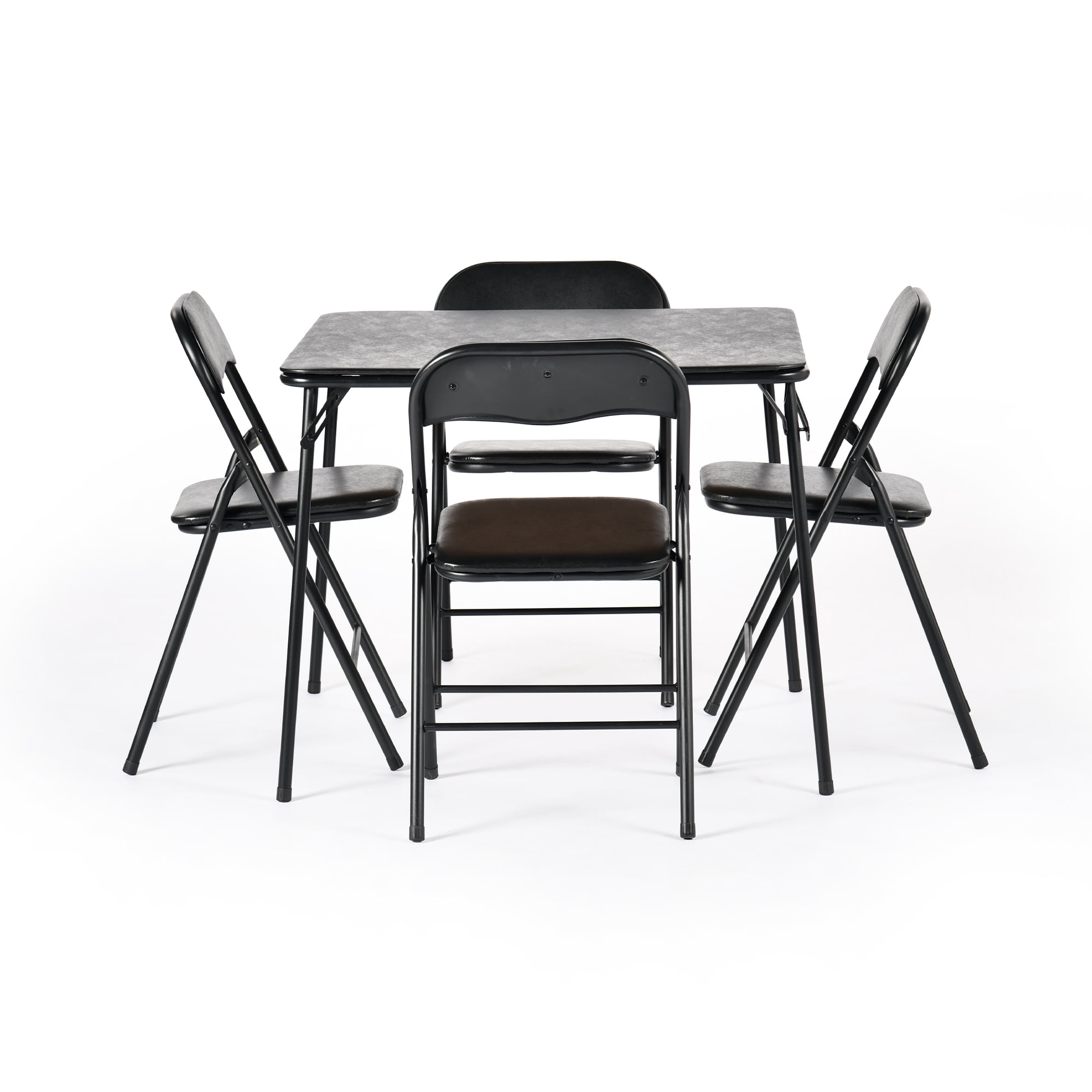 Homy Casa 5-Piece Game Card Table Set, with Folding Chairs for Poker, Board Games, Activity Nights
