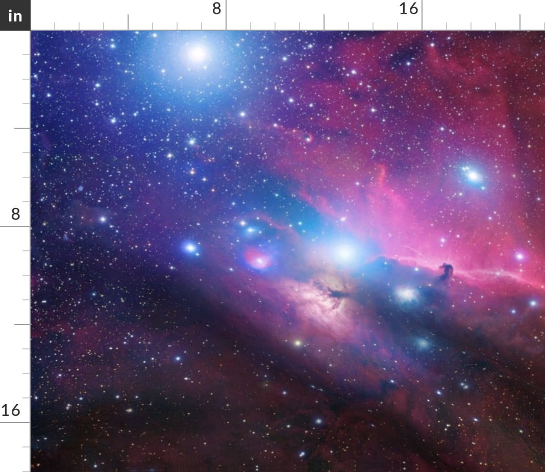 Purple Galaxy Celestial Home Decor Nebula Fabric Printed by Spoonflower