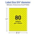 thumbnail image 6 of Avery Printable Round Labels, Neon Yellow, 0.75" Diameter, 800ct, 6 of 11