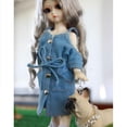 thumbnail image 2 of vestido de mezclilla de la correa del hombro de la ropa de la muñeca para 1/6 bjd doll clothing accs, 2 of 9