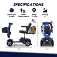 thumbnail image 6 of Outdoor Compact Mobility Scooter with Windshield, Extended Battery, USB Charger, Cup Holders & Storage Basket,300W Blue, 6 of 8