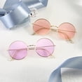 thumbnail image 4 of Gafas De Sol redondas clásicas para mujer, lentes De Sol femeninas De diseño ovalado circular, De aleación De marca a la moda, con espejo oceánico, 4 of 5