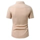 thumbnail image 4 of Blusa y camisa de manga corta con cuello vuelto para hombre, informal, de color liso, con botones, bolsillo y solapa, a la moda, de manga corta, 4 of 5