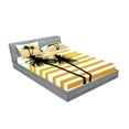 thumbnail image 2 of Ambesonne Tropical Fitted Sheet & Pillow Sham Set, Summer Holiday Graphic, Full, Apricot Yellow Black, 2 of 2