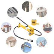 SENDERPICK 30 Ton Hydraulic Ram Jack + Hand Pump Stoke Mini Protable Hydraulic Cylinder Industrial Super Thin Lifting Jack, not for Car (30T Hydraulic Jack + CP-700 Pump)