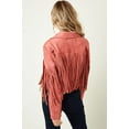 thumbnail image 3 of Saints & Hearts Womens Faux Suede Festival Fringe Cropped Jacket (S, Mauve), 3 of 3